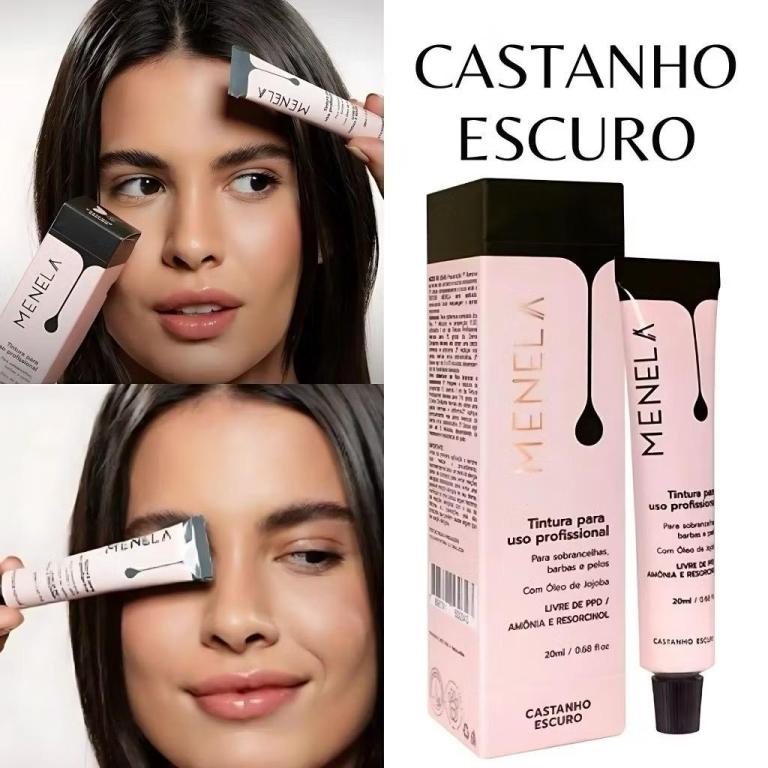 Menela Tintura Para Sobrancelha 20ml Cor:Castanho Escuro