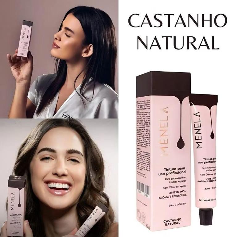 Menela Tintura Para Sobrancelha 20ml Cor:Castanho Natural