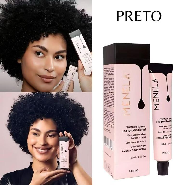 Menela Tintura Para Sobrancelha 20ml Cor:Preto