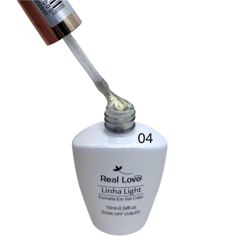 Real Love Esmalte em Gel Tons de Branco Francesinha 10 ml Cor:04 (Ouro)