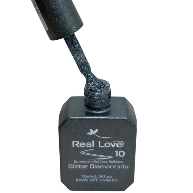 Esmalte em Gel Real Love Refletivo Glitter XD-GEL-39 10ml Cor:10