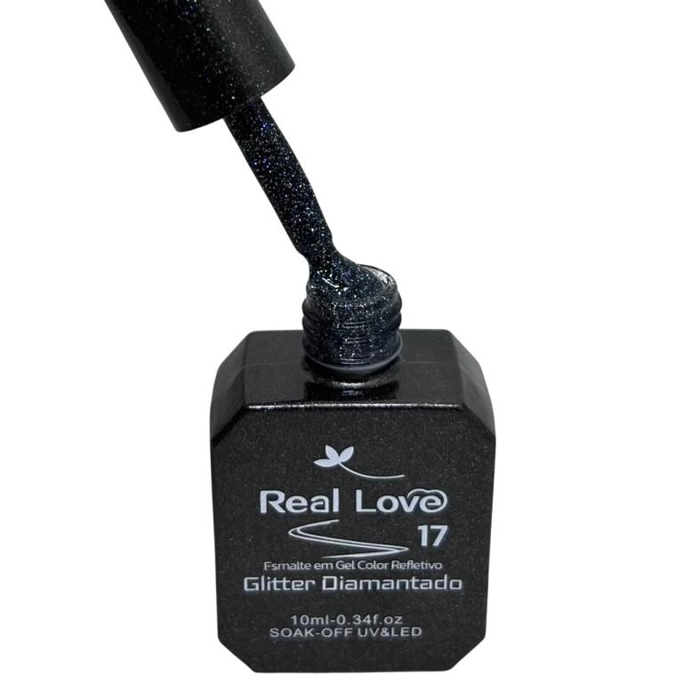 Esmalte em Gel Real Love Refletivo Glitter XD-GEL-39 10ml Cor:17