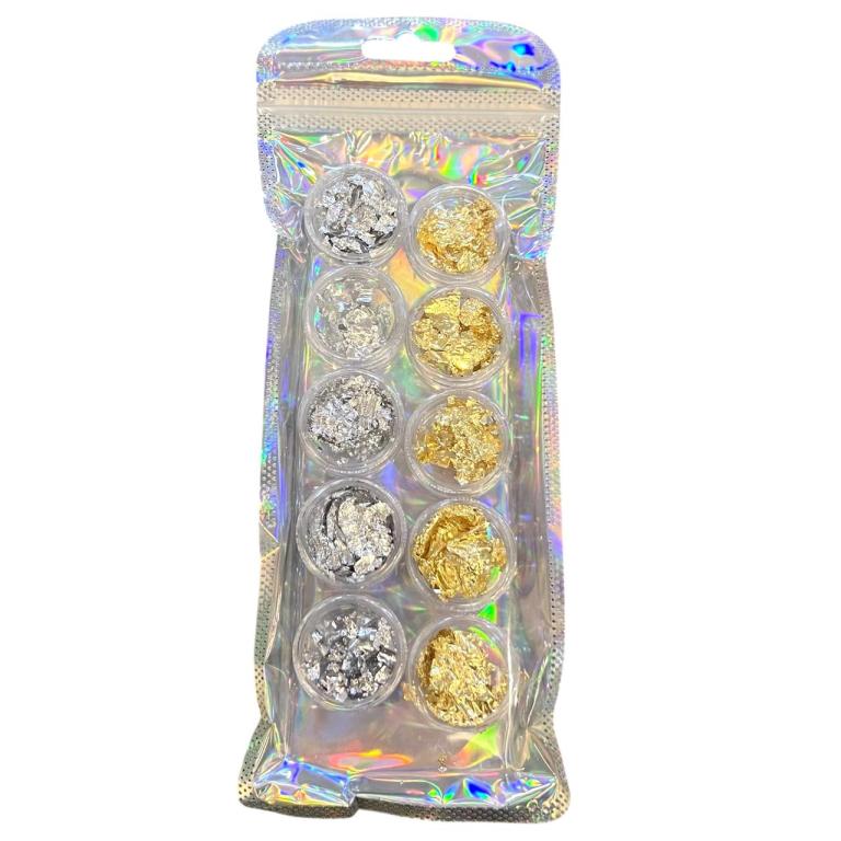 Decoração Folha De Ouro C/10