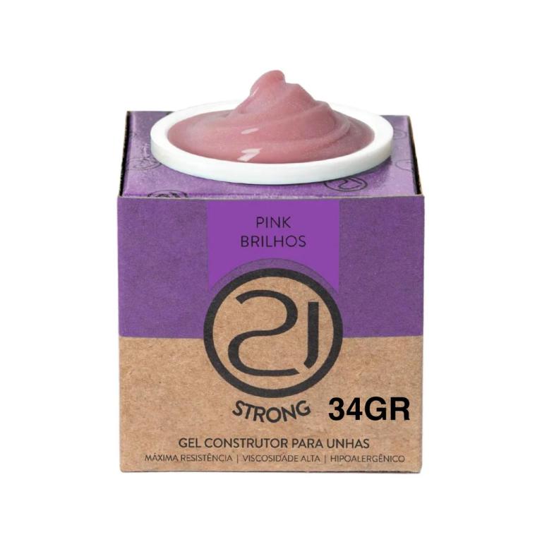 Nails 21 Gel Ecoline Strong Gel 34gr Cor:Pink Brilho