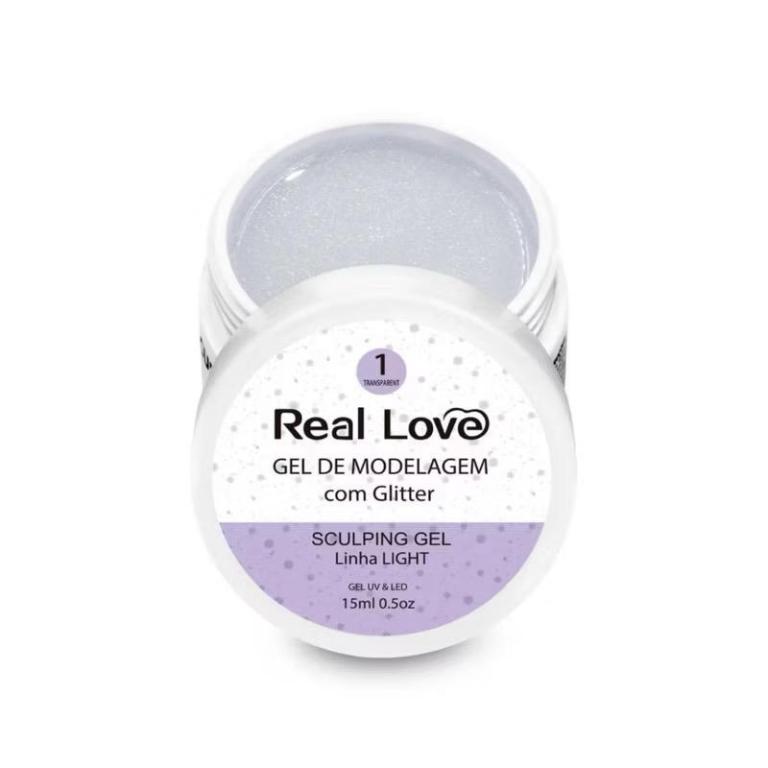 Real Love Gel Construtor Glitter 15ml Cor:01 - Transparente