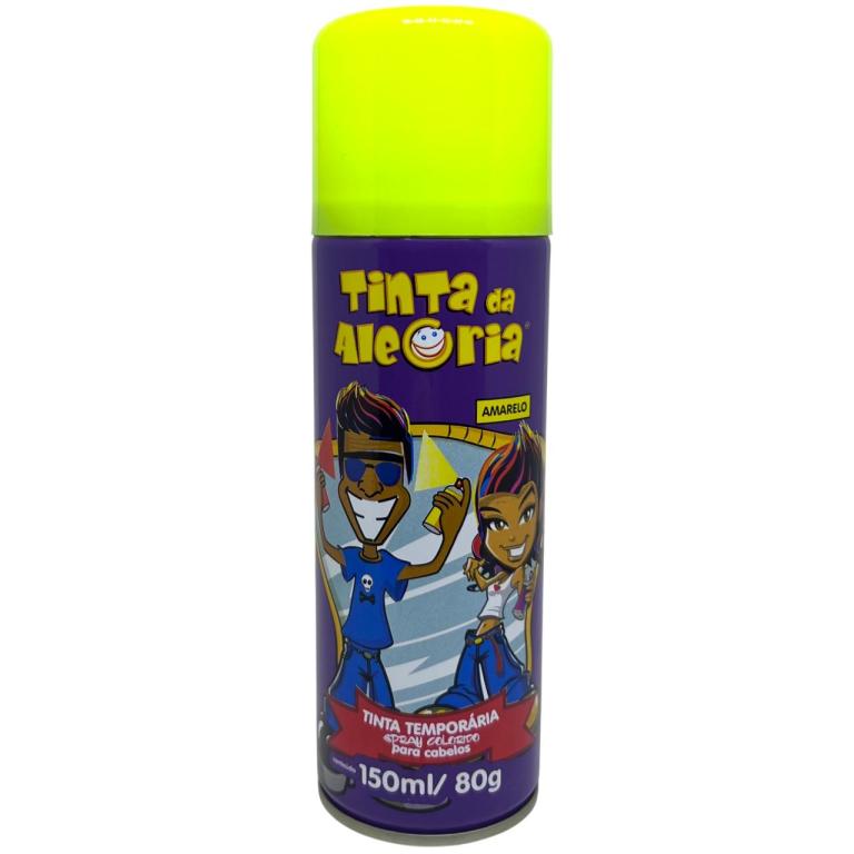 Spray Tinta Temporária Para Cabelo 150ml Cor:4 - Amarelo