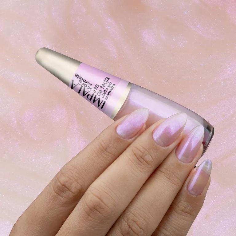 Esmalte Impala A Cor da Moda Efeito Pó Cromado Glitter Cor:1 - Asa de Fada