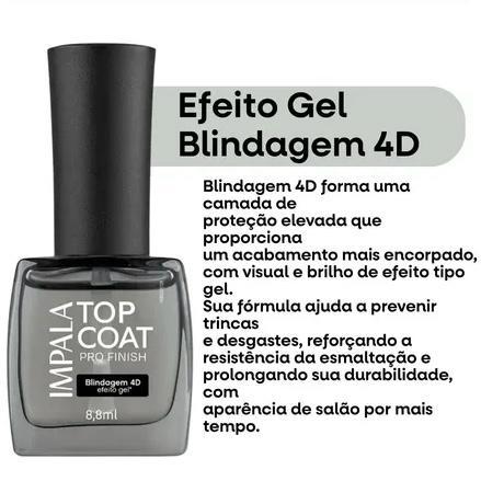 Esmalte Impala Top Coat Pro Finish Cor:1 - Blindagem 4D