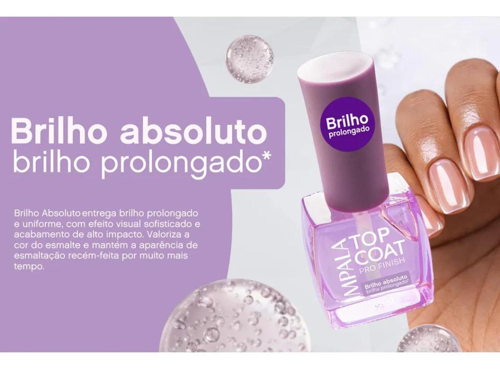 Esmalte Impala Top Coat Pro Finish Cor:2 - Brilho Absoluto