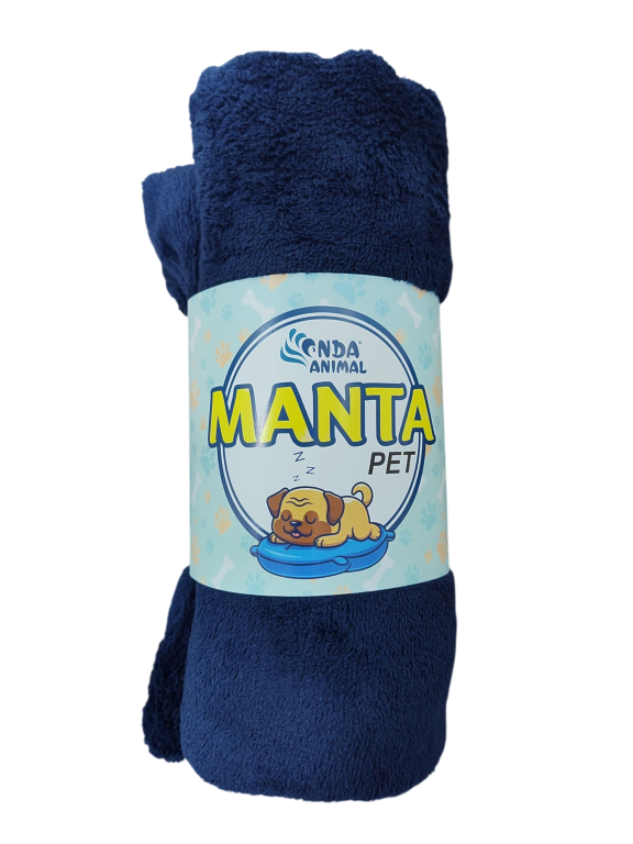 MANTA PET 90X90CM - AZUL ESCURO