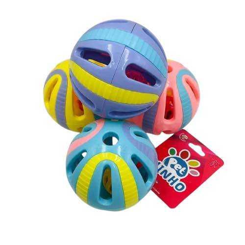 NINHO PET - BOLINHA DE PLASTICO COM GUIZO 50MM