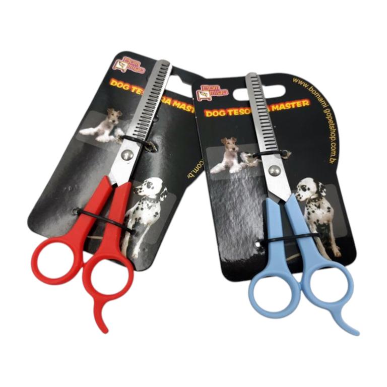 BOM AMIGO - TESOURA SEMI DENTADA CABO DE PLASTICO