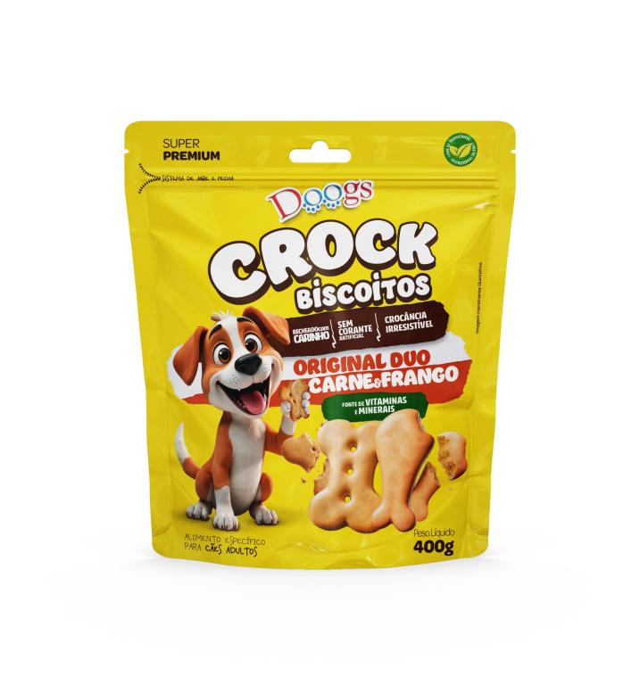 DOOGS - BISCOITO CROCK ORIGINAL DUO CARNE E FRANGO 400G