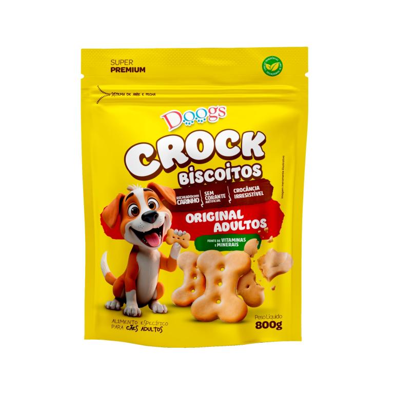 DOOGS - BISCOITO CROCK ORIGINAL ADULTO RACAS GRANDES 800G