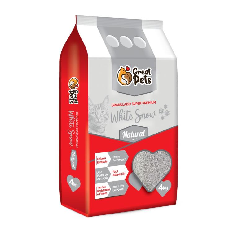 GRANULADO WHITE SNOW NATURAL GREAT PETS 4KG