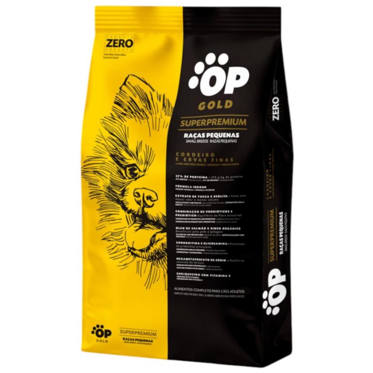 RAÇÃO OP GOLD SUPER PREMIUM ADULTO RACAS PEQUENAS CORDEIRO E ERVAS FINAS 10,1KG