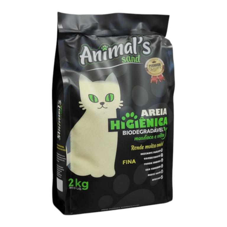 ANIMALS - AREIA BIODEGRADAVEL MILHO/MANDIOCA FINA 2KG