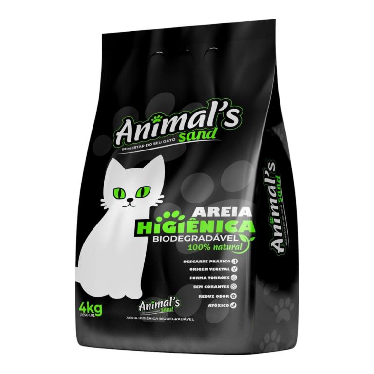 ANIMALS - AREIA BIODEGRADAVEL MILHO/MANDIOCA GROSSA 4KG