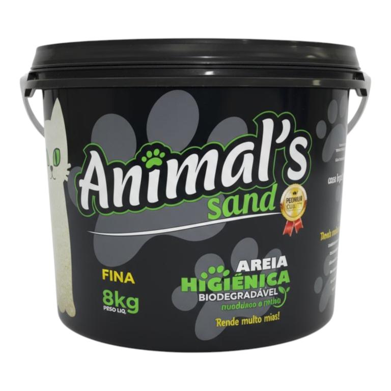 ANIMALS - BALDE AREIA BIODEGRADAVEL MILHO/MANDIOCA FINA 8KG