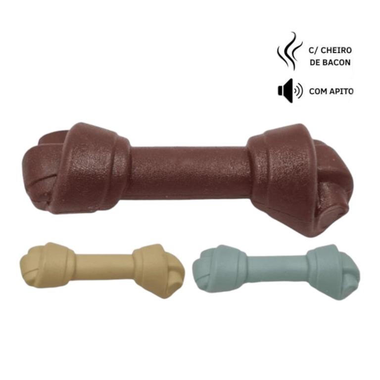 BOM AMIGO - MORDEDOR DOG OSSO FLAVOR G 18CM (AROMA BACON)