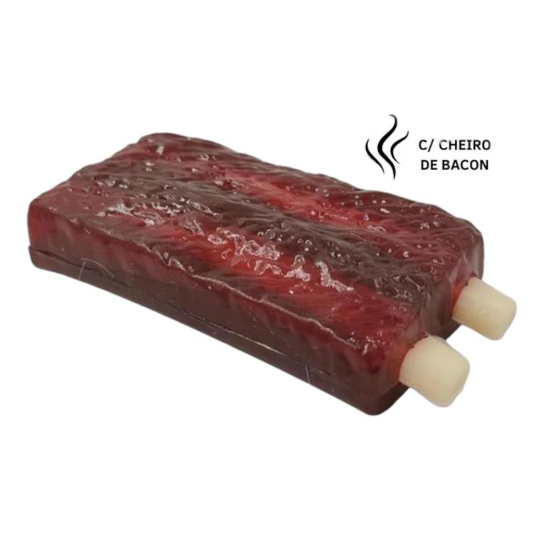 BOM AMIGO - MORDEDOR DOG RIPAS BACON G 12CM (AROMA BACON)