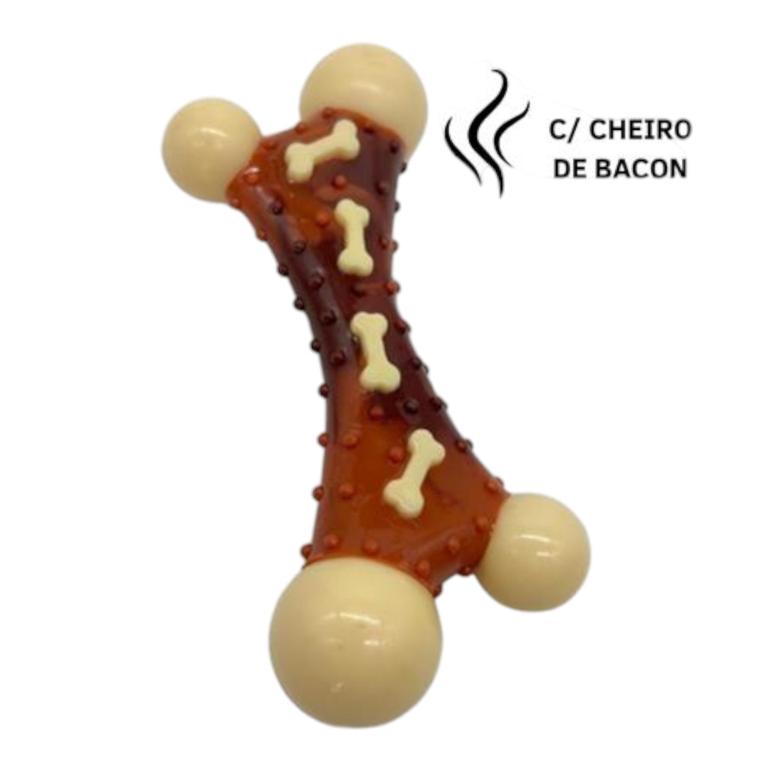 BOM AMIGO - MORDEDOR DOG OSSO FLATTER P 11CM (AROMA BACON)