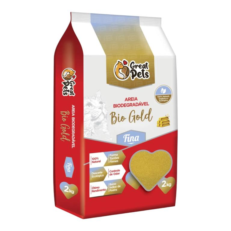 GREAT PETS - AREIA BIODEGRADAVEL BIO GOLD MILHO FINA 2KG
