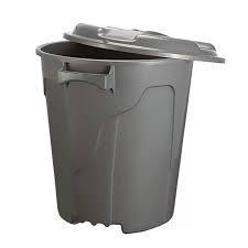 CA] CESTO FECHADO COM TAMPA 30 LTS CINZA