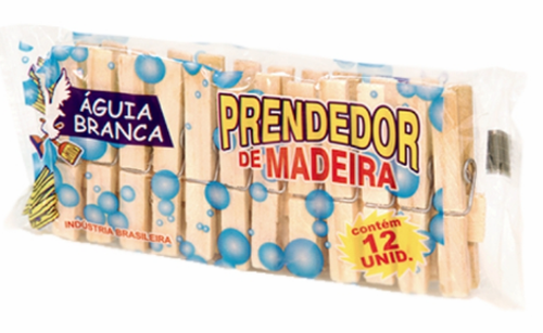 CS] PRENDEDOR DE ROUPA MADEIRA C/ 12
