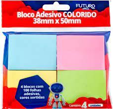 ES] BLOCO NOTAS ADESIVAS COL 38MMX50MM BLISTER 4 X 100FLS