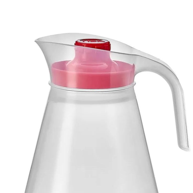 CA] JARRA BELLA TRANSPARENTE 600ML - TAMPA ROSA