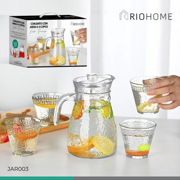 VD] JOGO 1 JARRA 1,2L + 4 COPOS 240ML