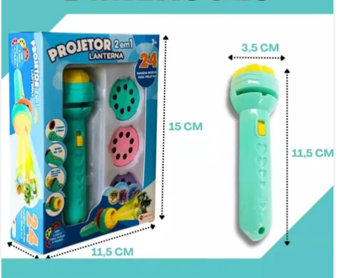 IN] LANTERNA INFANTIL DE PROJECAO COM 3 DISCOS DE IMAGEM (ANIMAIS NUMEROS E TRANSPORTES)