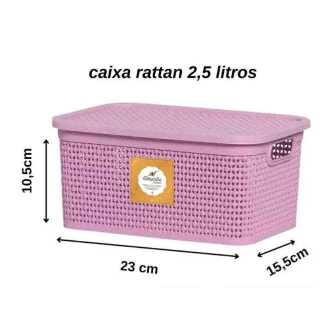 CA] CAIXA NATURALLE RATTAN 2,5 L ROSE