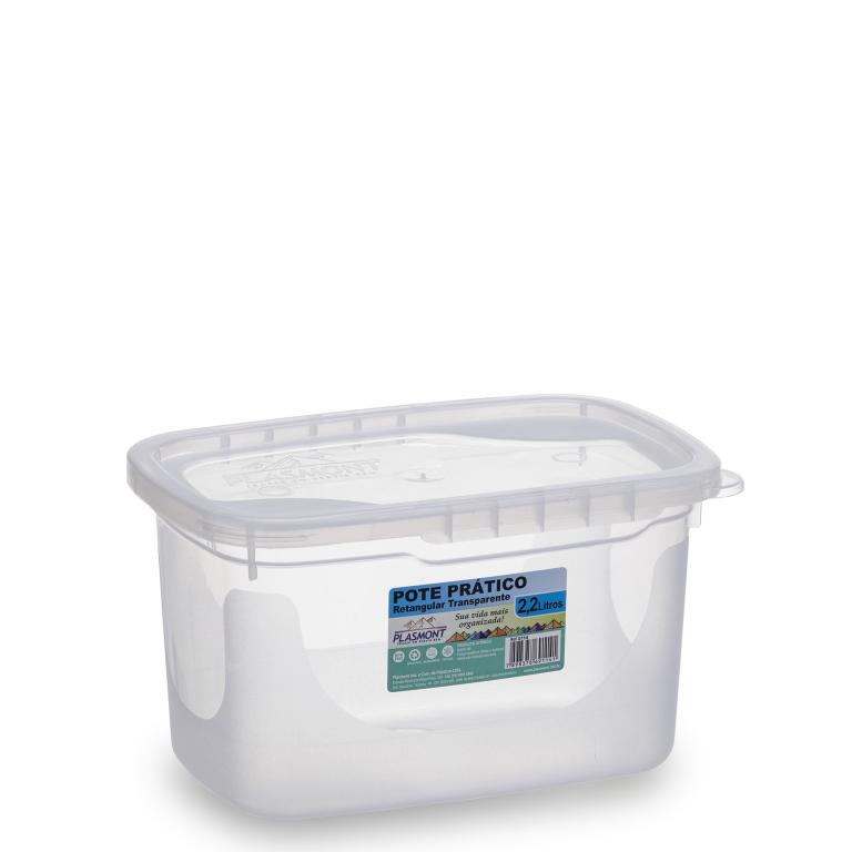 CA] POTE NEWLIFE RETANGULAR 3 LITROS - TRANSPARENTE
