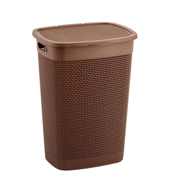 CESTO NATURALLE RATTAN C/TAMPA 40,0 L TABACO