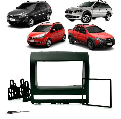 MOLDURA FIAT PALIO SIENA/WEEKEND/ STRADA 2 DIN PRETA - REF:.89/J1