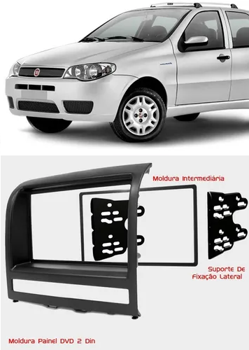 MOLDURA FIAT PALIO SIENA/WEEKEND/ STRADA 2 DIN PRETA - REF:.89/J1