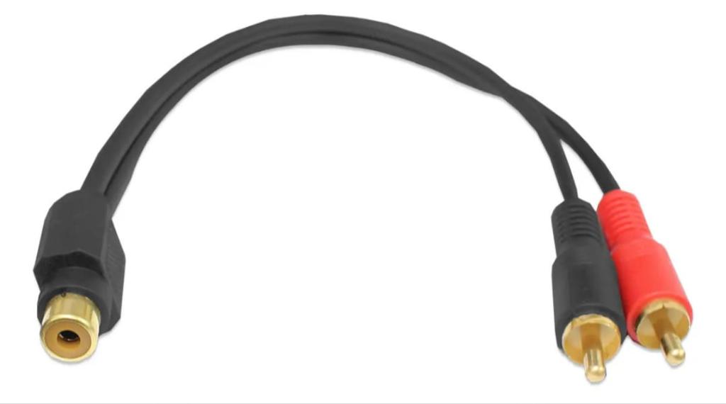 Cabo RCA ouro 0,20cm - modelo Y - 1F + 2M - REF.77-A