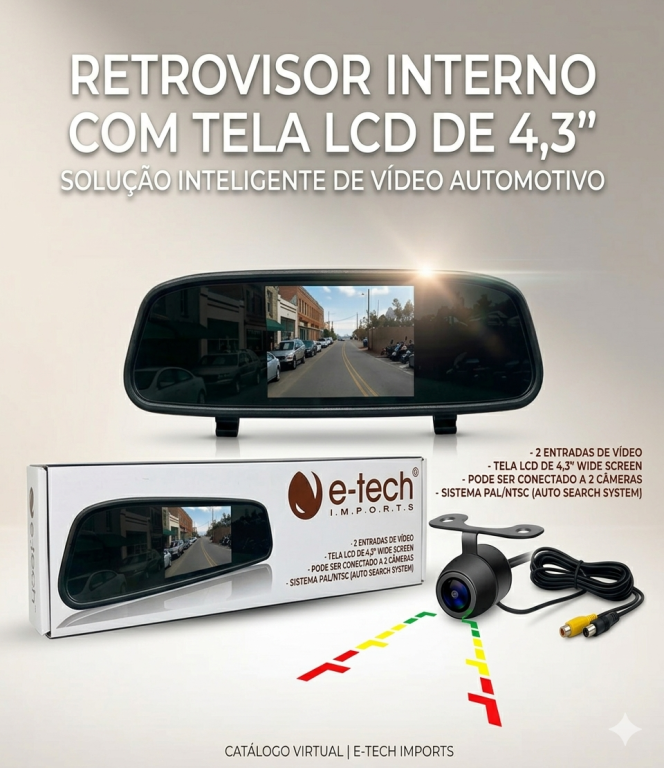 RETROVISOR COM CAMERA e-TECH