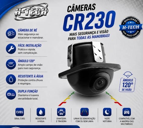 CAMERA DE RÉ TARTARUGA RE/FRONTAL COM OU SEM LINHA H-TECH