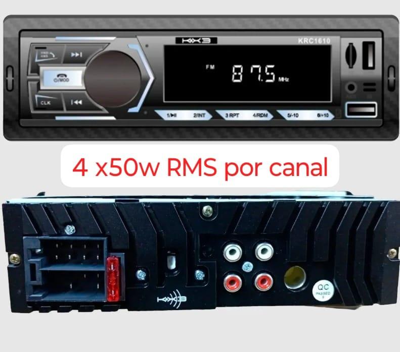 RADIO AUTOMOTIVO MP3 4x50W BLUETOOTH 2 ENTRADAS USB KX3