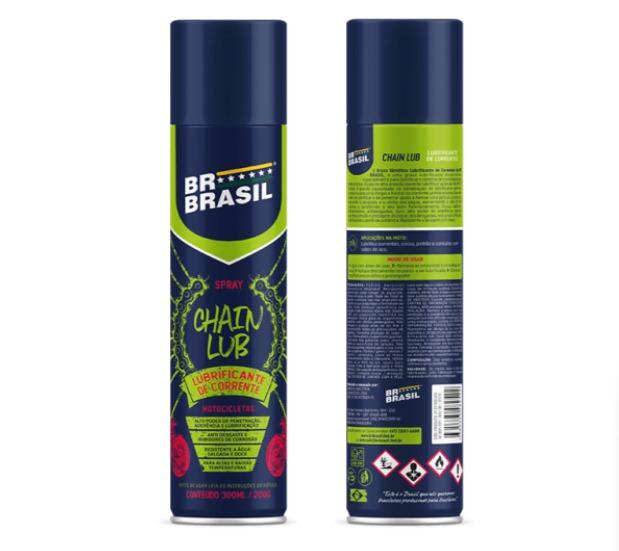LUBRIFICANTE DE CORRENTE MOTOCICLETAS CHAIN LUB 300 ML SPRAY BR BRASIL