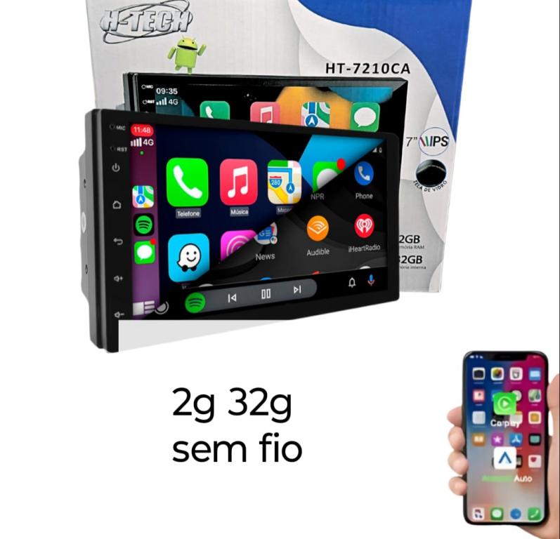 MULTIMIDIA ANDROID 7 POLEGADAS 2G 32G CAR PLAY / ANDROID AUTO SEM FIO