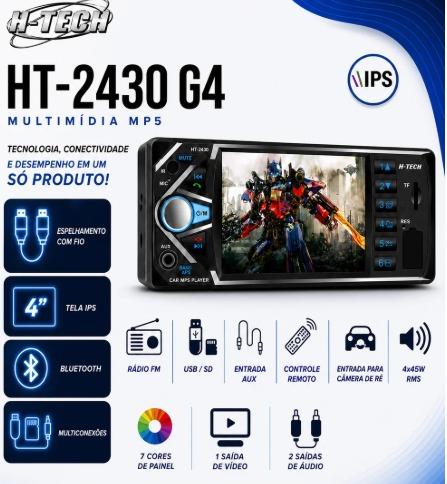 MP5 1 DIN 4 POLEGADAS USB/SD/CARD/AUX/BT ENTRADA DE CAMERA DE RE COM ESPELHAMENTO COM FIO