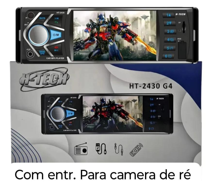 MP5 1 DIN 4 POLEGADAS USB/SD/CARD/AUX/BT ENTRADA DE CAMERA DE RE COM ESPELHAMENTO COM FIO