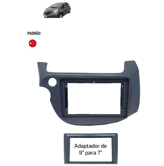 MOLDURA 9 COM ADAPTADOR PARA 6.8 E 7 HONDA FIT G2 2009/2014 FIAMON GRAFITE