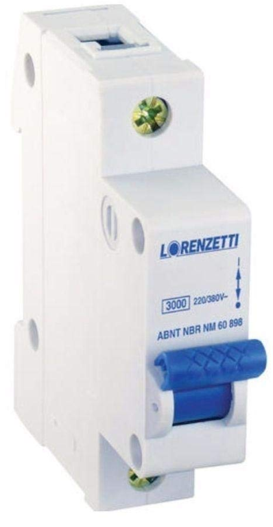 MINI DISJUNTOR UNIPOLAR DIN 63A LORENZETI