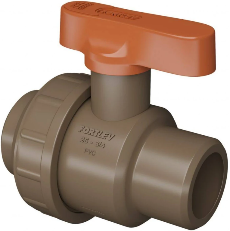 REGISTRO SOLDALVEL ESFERA C/UNIAO 25MMX3/4 FORTLEV