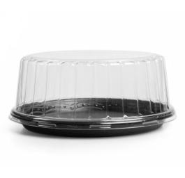 EMBALAGEM BOLO 18CM TAMPA ALTA BASE PRETA Ø21,5X9,1CM 100UN